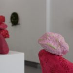 Pink and red sculptures