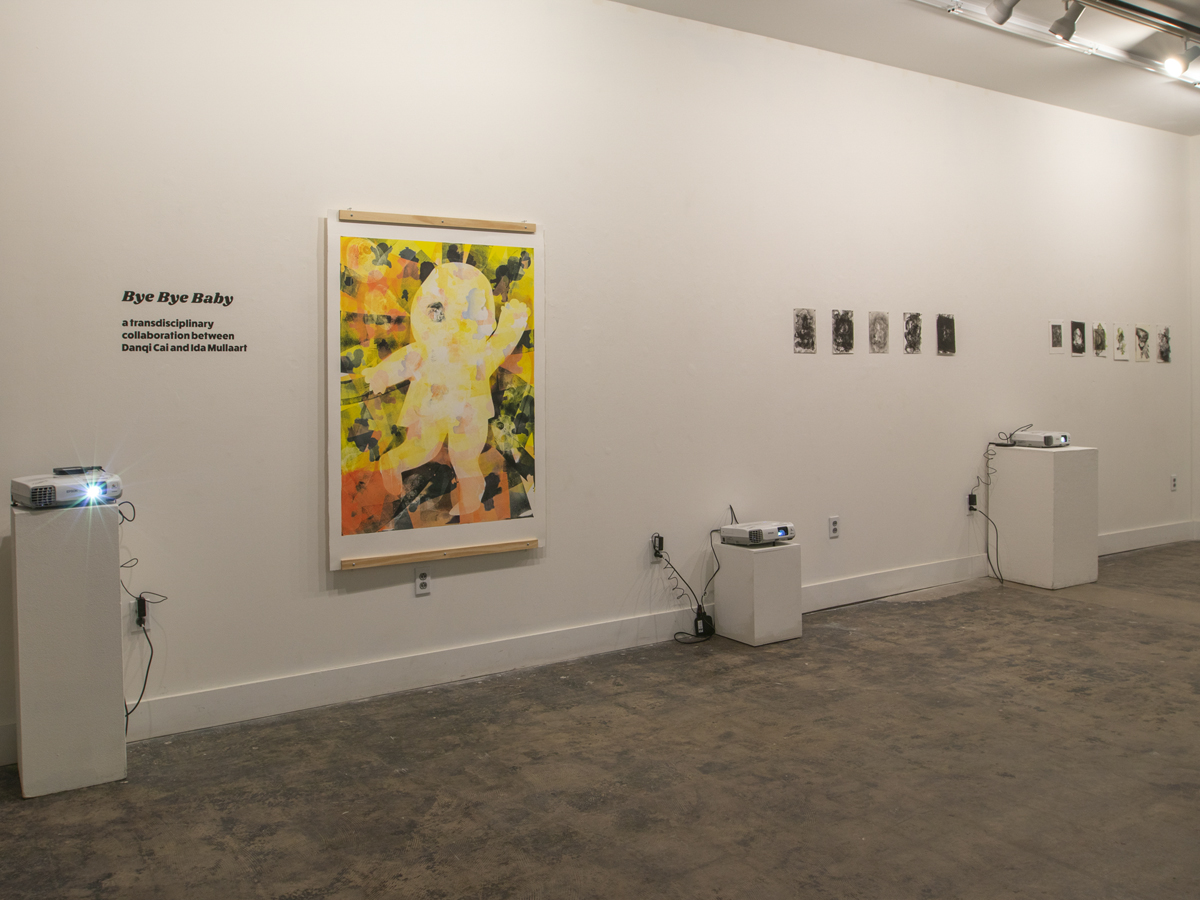 A photo of the Bye Bye Baby installation at Gallery 1010