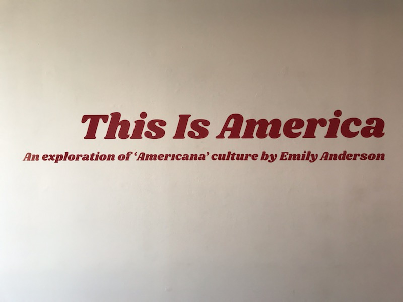 This is America text in red on the wall