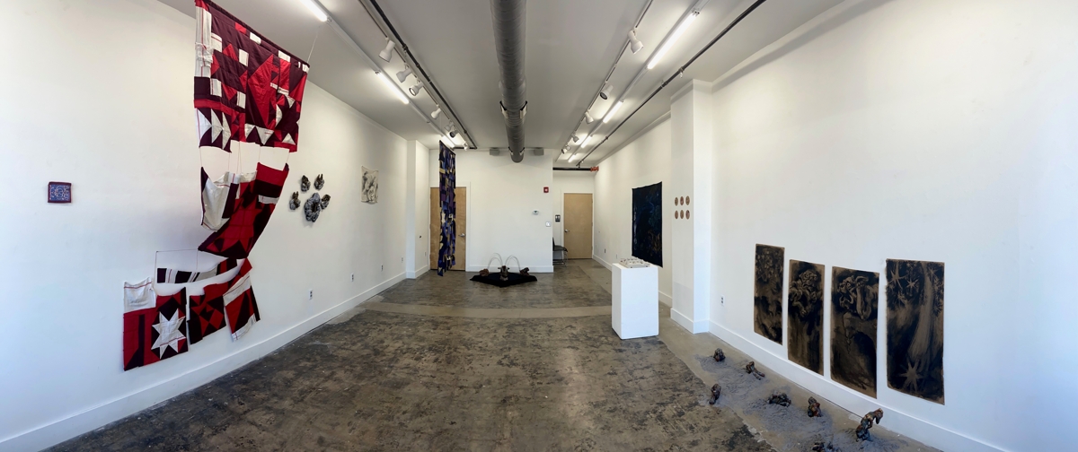 A panoramic photo of the installation