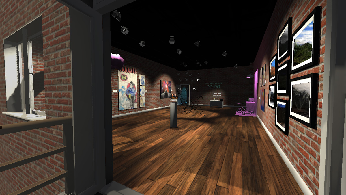 A screen capture from the virtual reality application used to display the installation