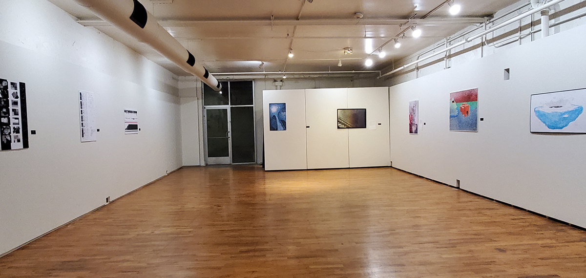 Photo of artworks on the wall in Gallery 1010