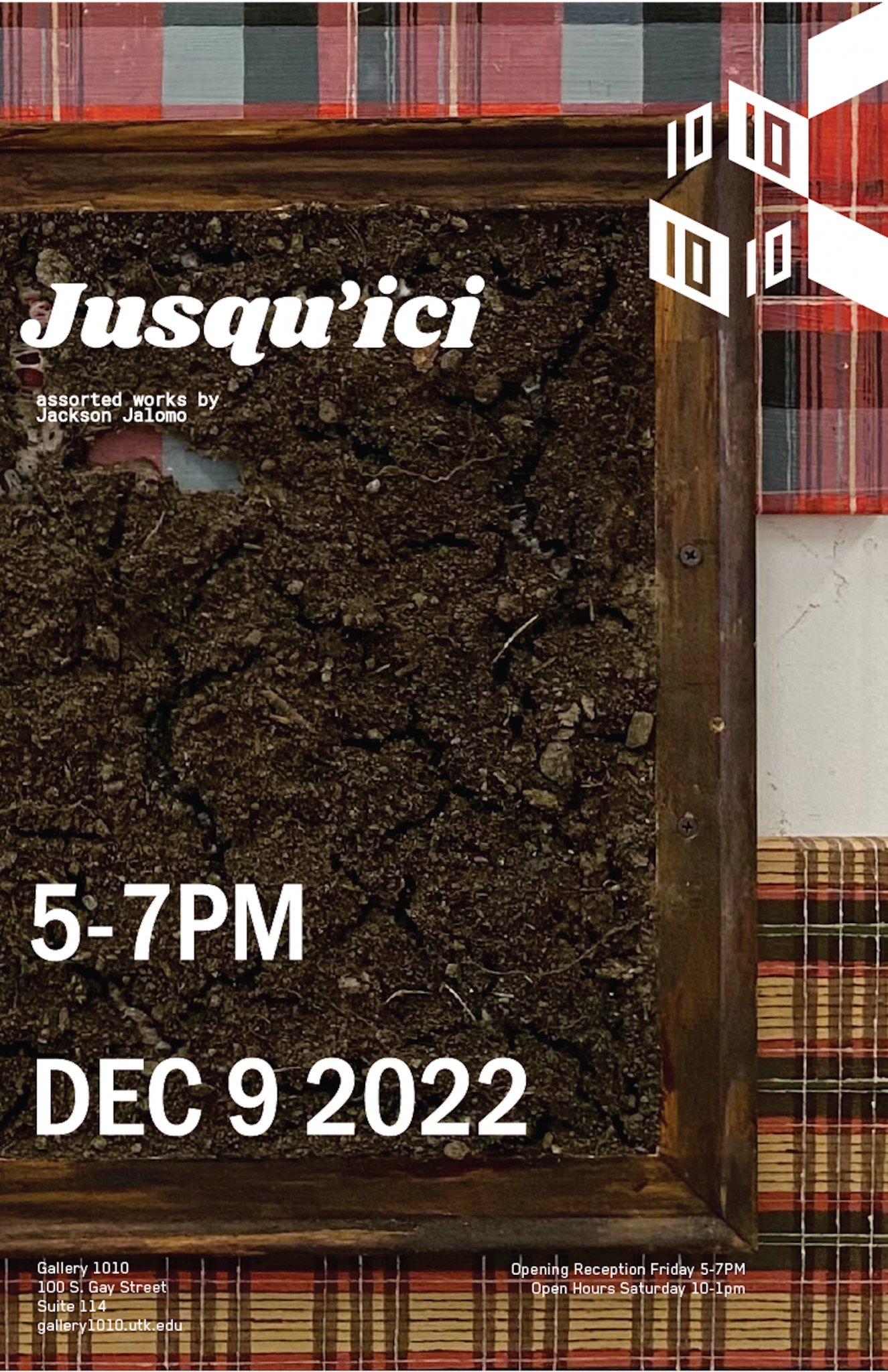 A poster advertising the Jusqu-ici installation