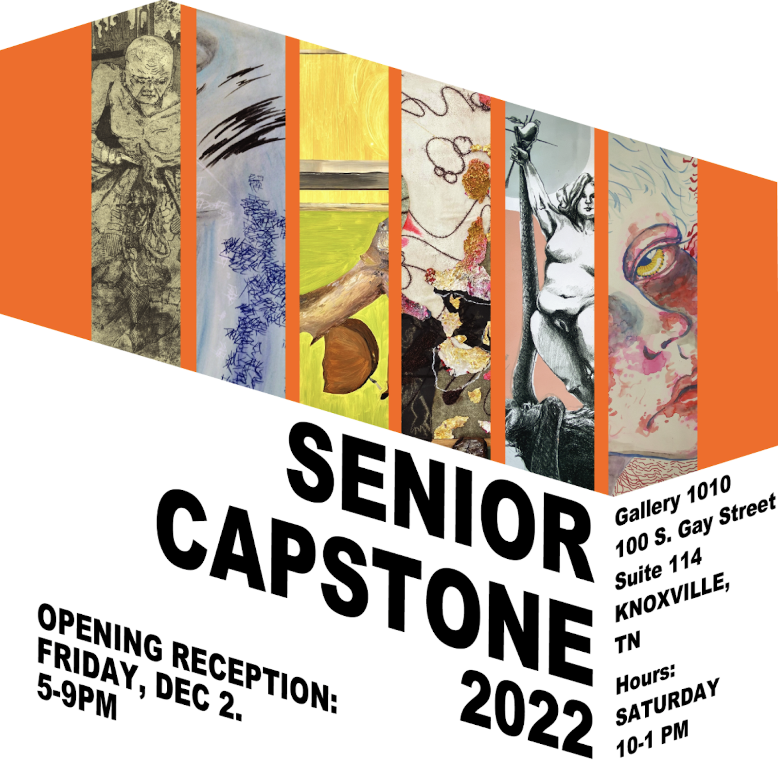 Advertisement for the Senior Capstone 2022 opening reception