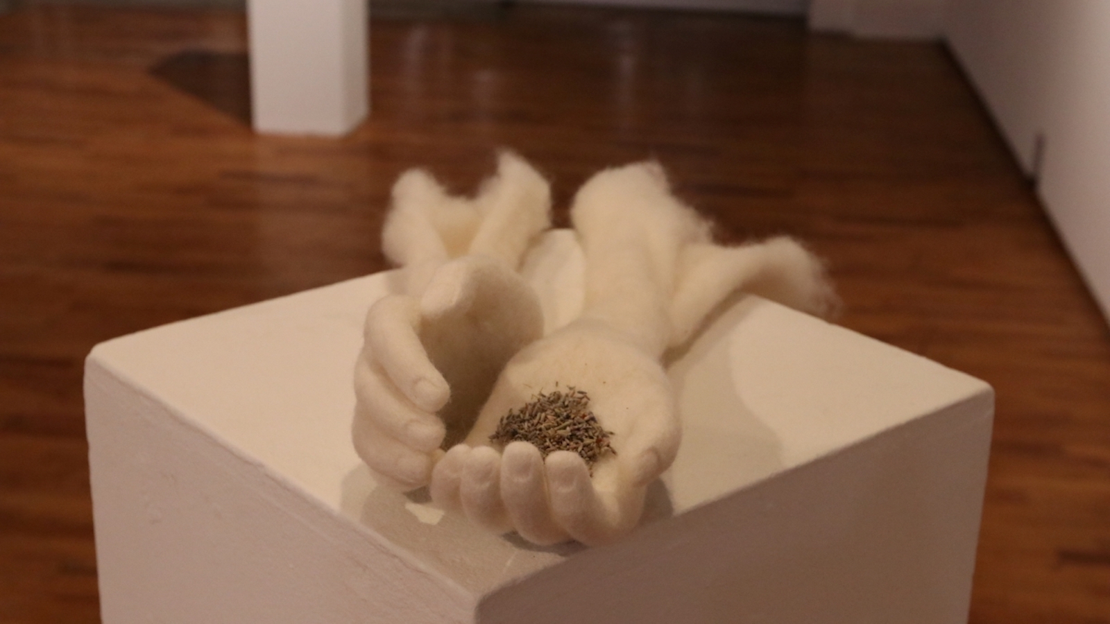 A sculpture of hands