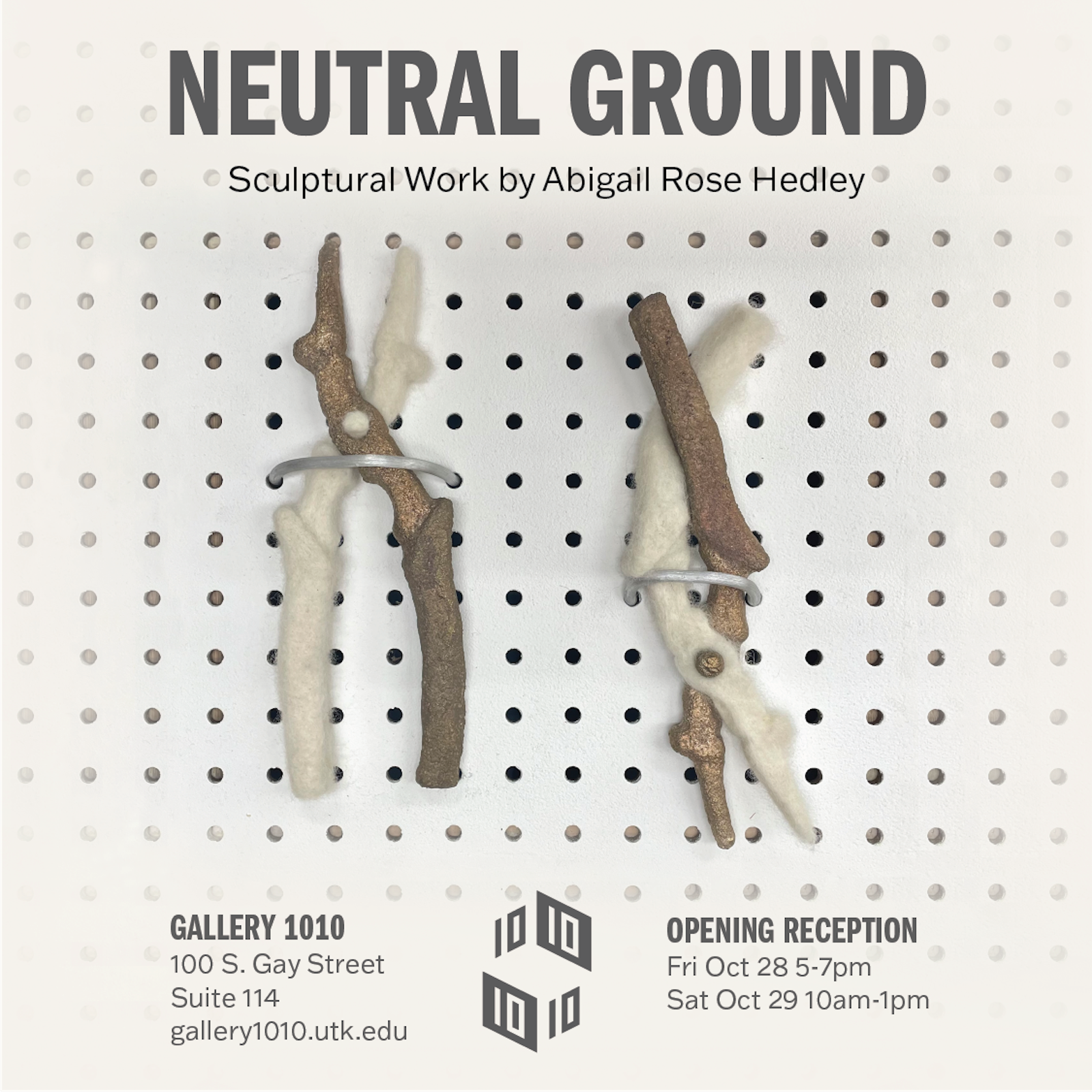Advertisement for Neutral Ground: Sculptural Work by Abigail Rose Hedley