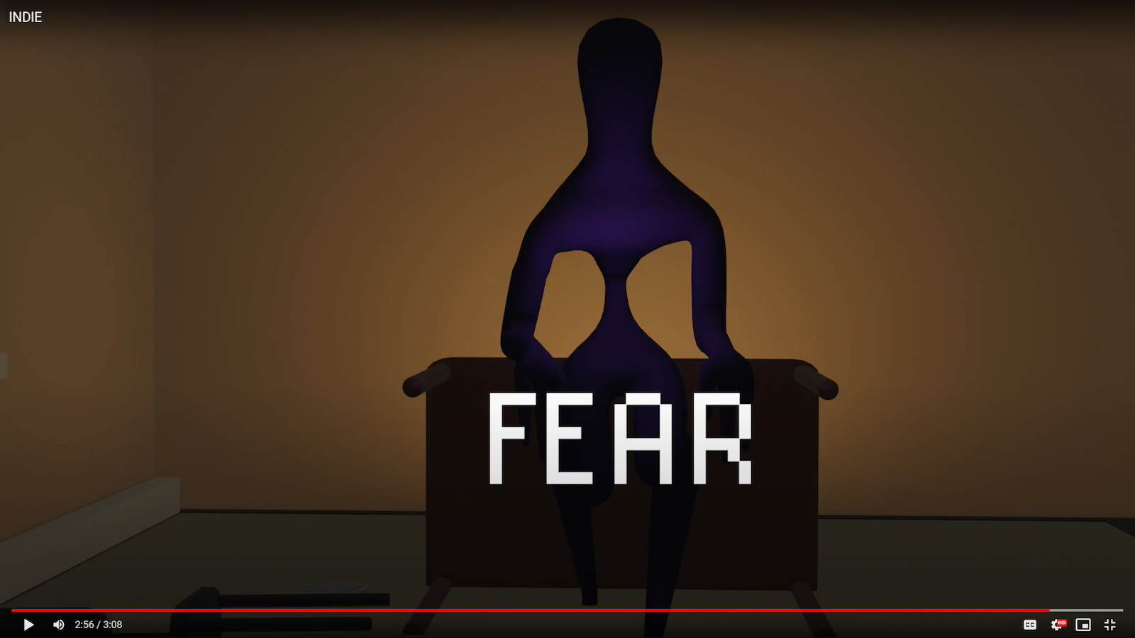 Still from a YouTube video with the text Fear