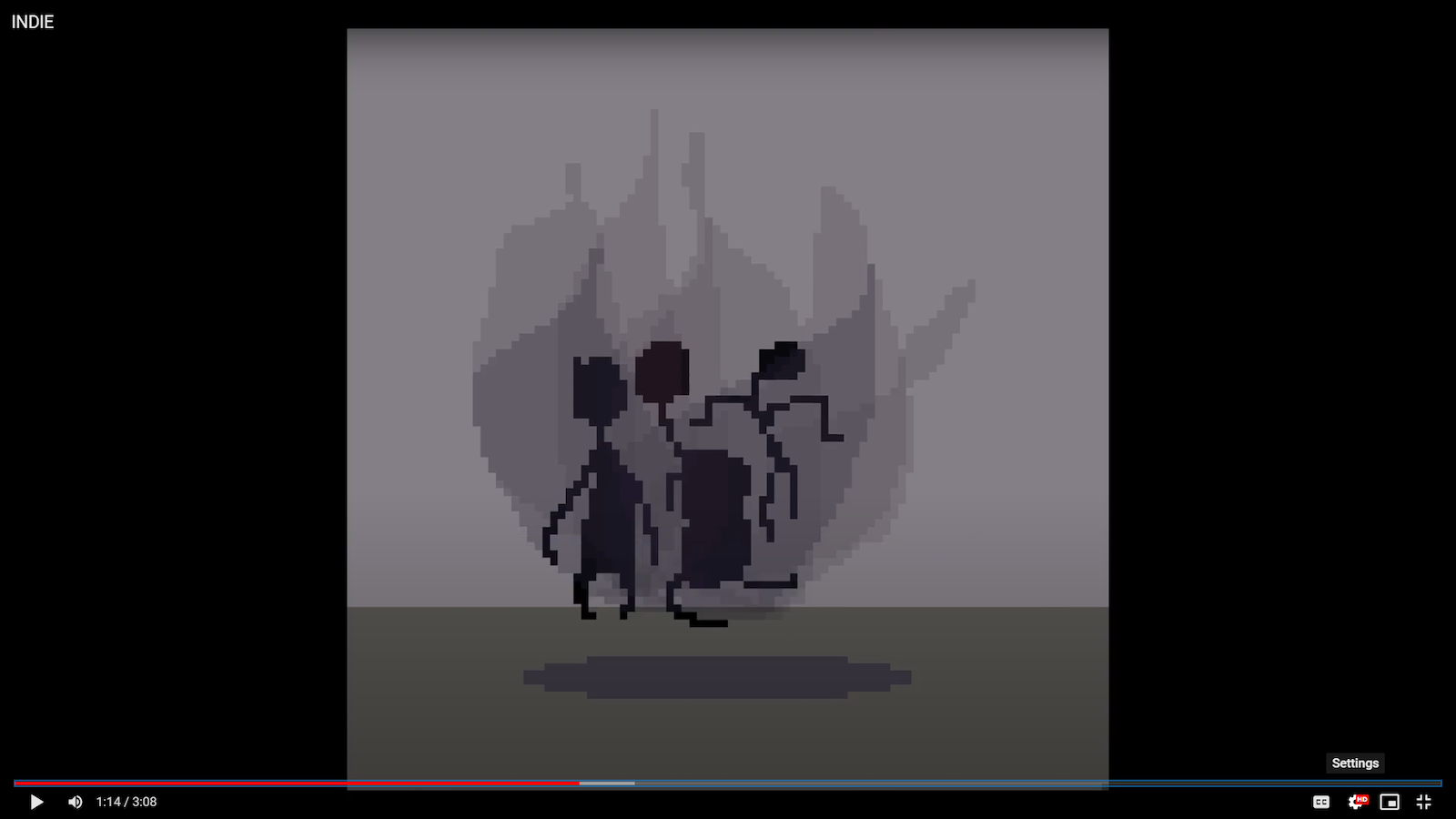 Still from a YouTube video showing old-style pixel art
