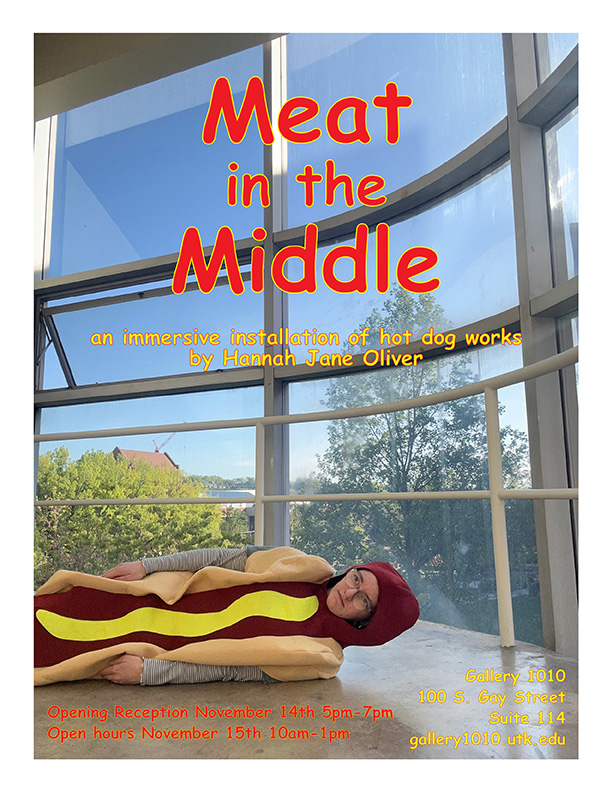 Exhibition Poster "Meat in the Middle by Hannah Jane Oliver"